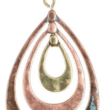 Patina Triple Teardrop Earrings