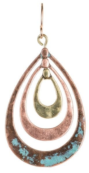 Patina Triple Teardrop Earrings