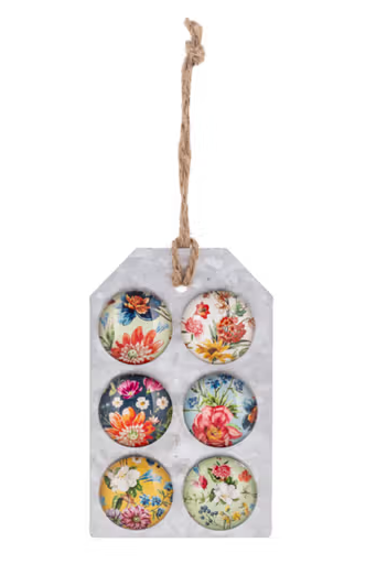Set of 6 Floral Magnets