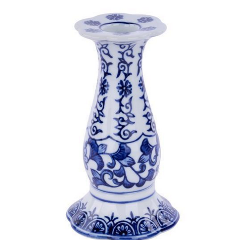 Blue & White Porcelain Candlestick