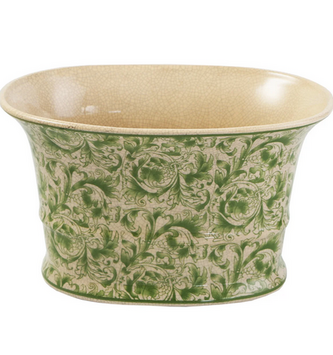 Oval Vine Ceramic Planter