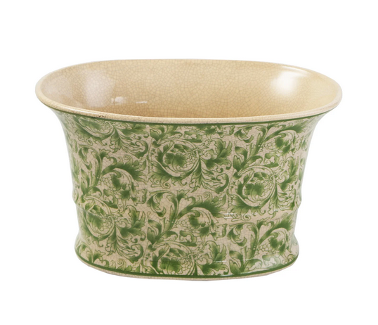 Oval Vine Ceramic Planter