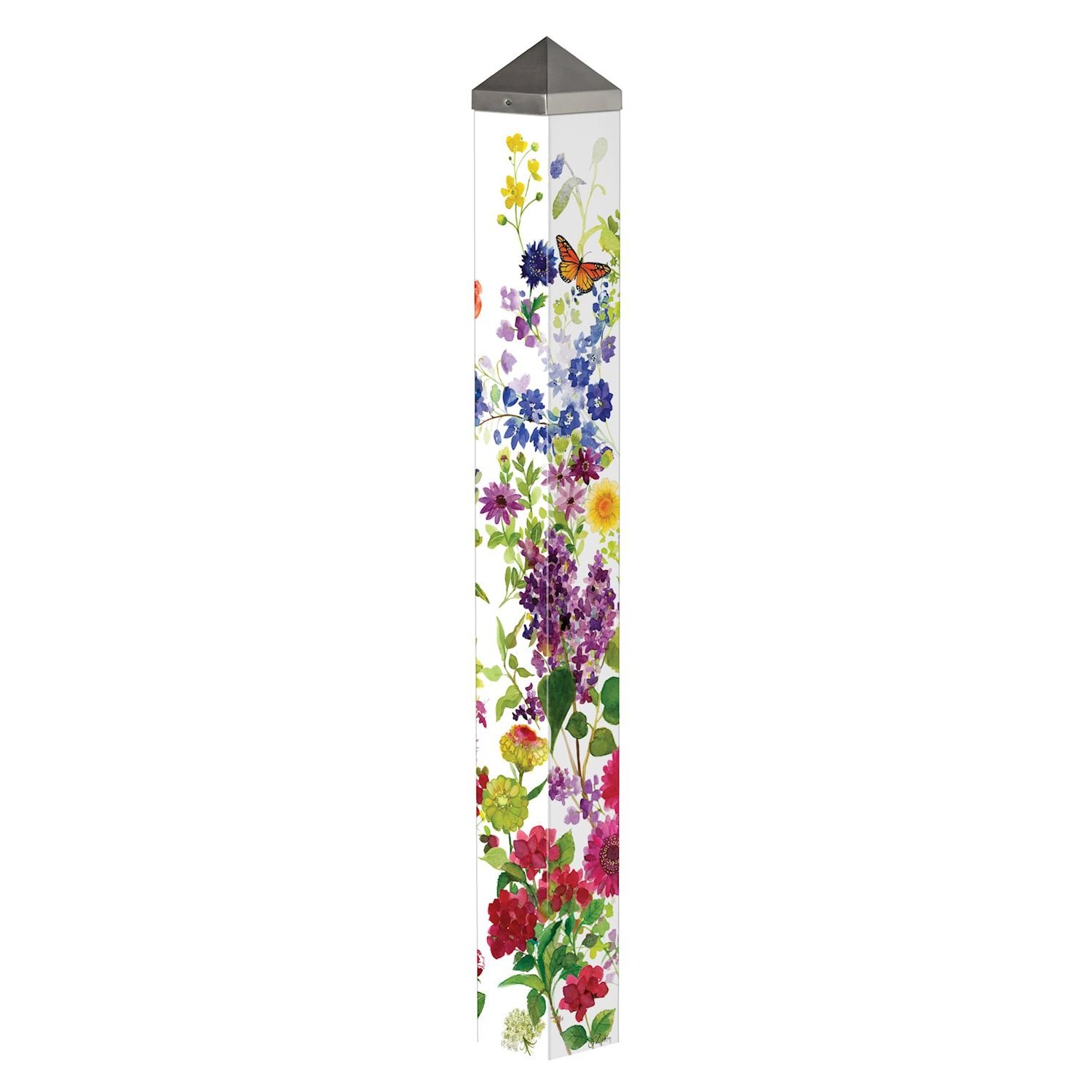 40" Watercolor Flowers Art Pole