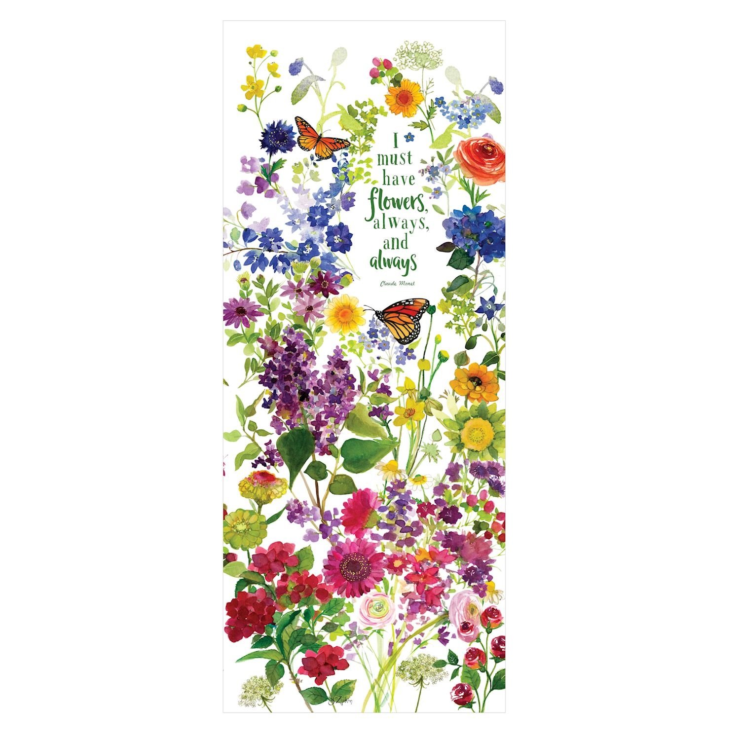 40" Watercolor Flowers Art Pole