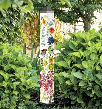 40" Watercolor Flowers Art Pole