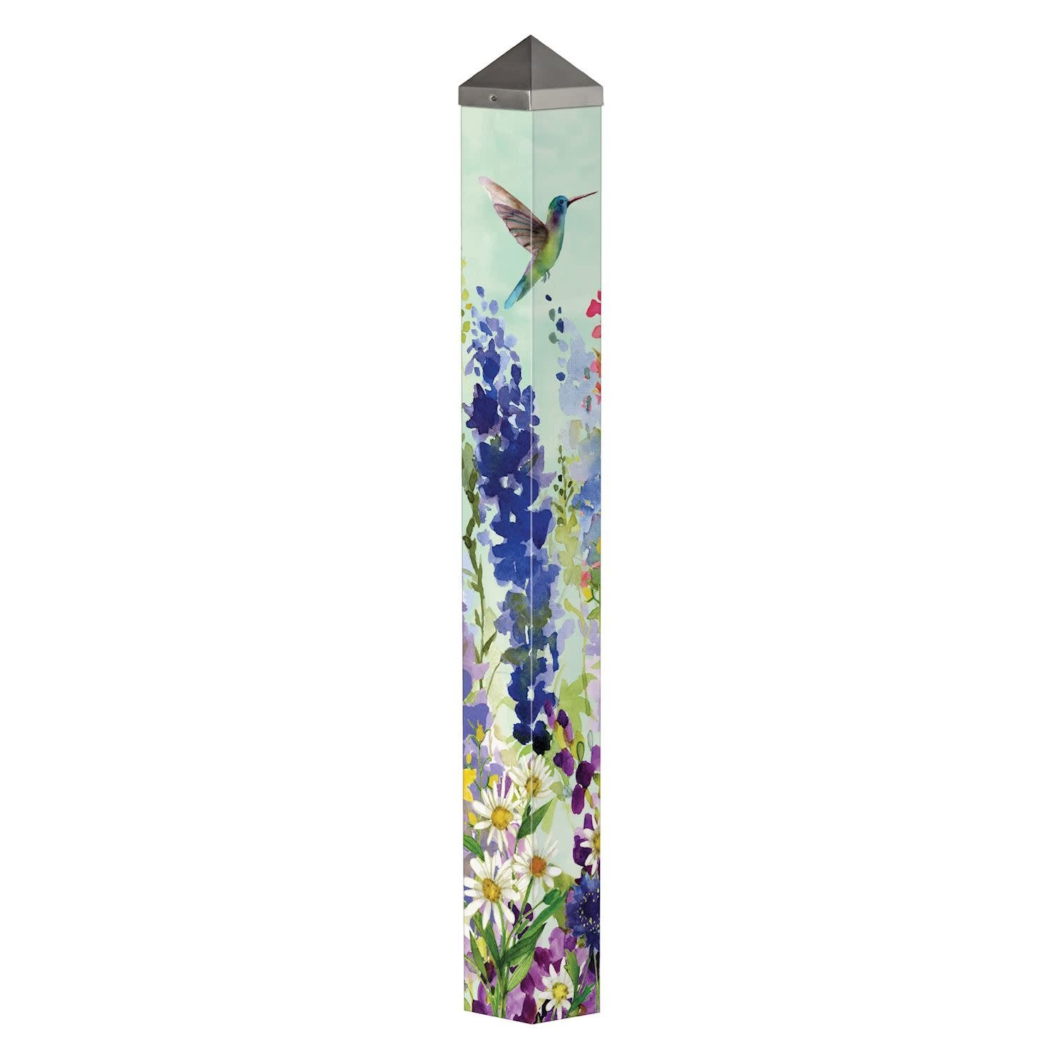 40" Spring Hummingbirds Art Pole