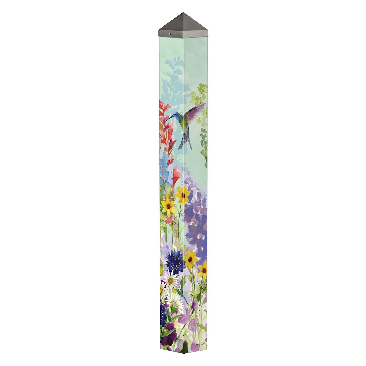 40" Spring Hummingbirds Art Pole