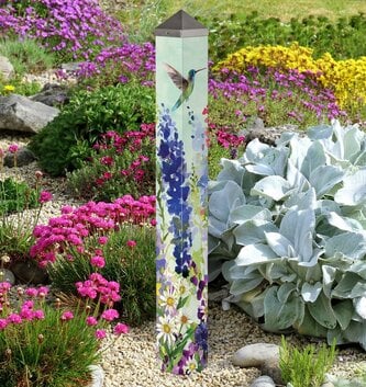 40" Spring Hummingbirds Art Pole