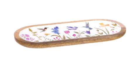 Floral Hummingbird Serving Tray (2-Sizes)