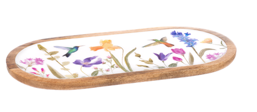 Floral Hummingbird Serving Tray (2-Sizes)