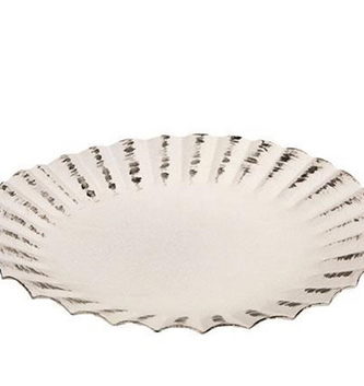 3.5" Shabby Chic Fluted Candle Saucer