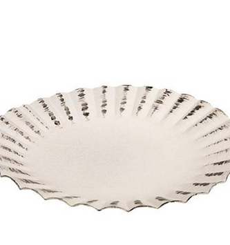 3.5" Shabby Chic Fluted Candle Saucer