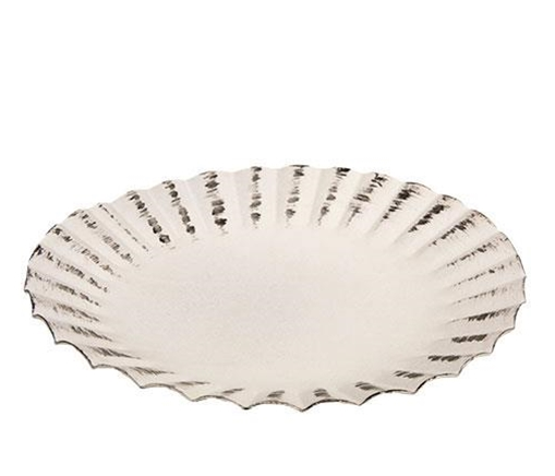 3.5" Shabby Chic Fluted Candle Saucer