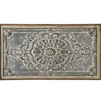 Rectangle Distressed Metal & Wood Wall Art