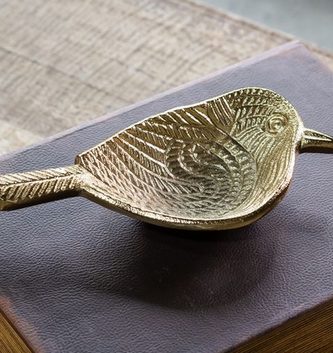 Textured Gold Bird Dish