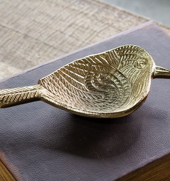 Textured Gold Bird Dish