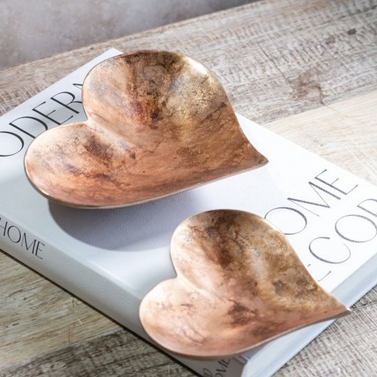 Antiqued Copper Heart Dish