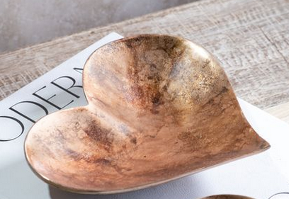 Antiqued Copper Heart Dish