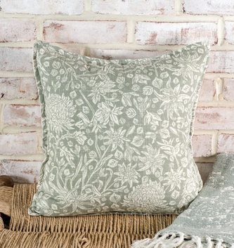 16 X 16 Olive Floral Pillow