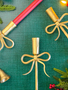 Set of 3 Gold Bow Candle Holders