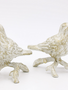 Set of 2 Cast Iron Gold Birds