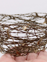 Wire Birds Nest w/ Gold Leaves