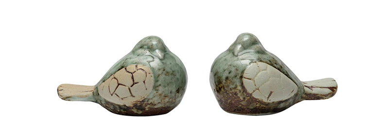 Set of 2 Stoneware Birds