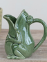 Green Stoneware Frog Pitcher