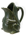 Green Stoneware Frog Pitcher