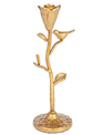 Golden Single Taper Candle Holder Bird
