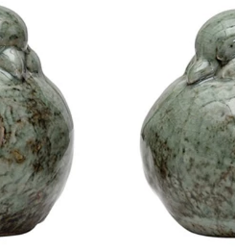 Set of 2 Stoneware Birds Large
