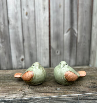 Set of 2 Stoneware Birds Small (2-Colors)