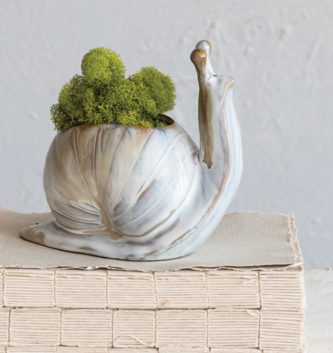 Stoneware Snail Vase
