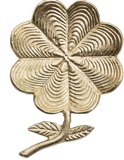 Golden Cast Aluminium Flower Trinket Dish