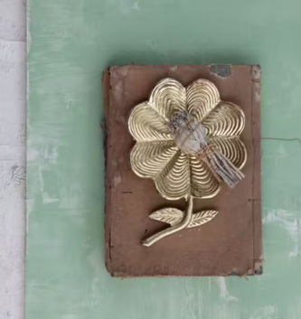 Golden Cast Aluminium Flower Trinket Dish