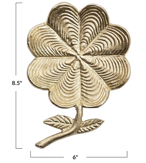 Golden Cast Aluminium Flower Trinket Dish