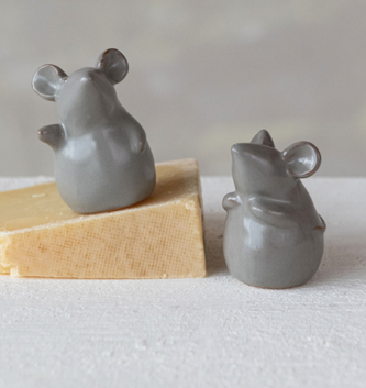 Glazed Stoneware Mouse (2-Styles)