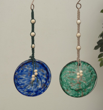Hanging Handblown Glass Disc (2-Styles)