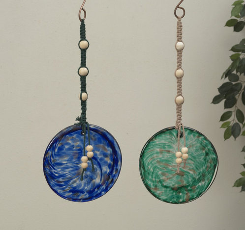 Hanging Handblown Glass Disc (2-Styles)