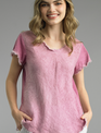 Tempo Paris Frayed Edge V-Neck Shirt By: Tempo Paris (3-Colors)