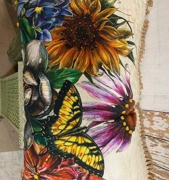 Rectangular Botanical Floral Pillow