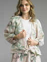 Linen Floral Tie Front Top By: Tempo Paris