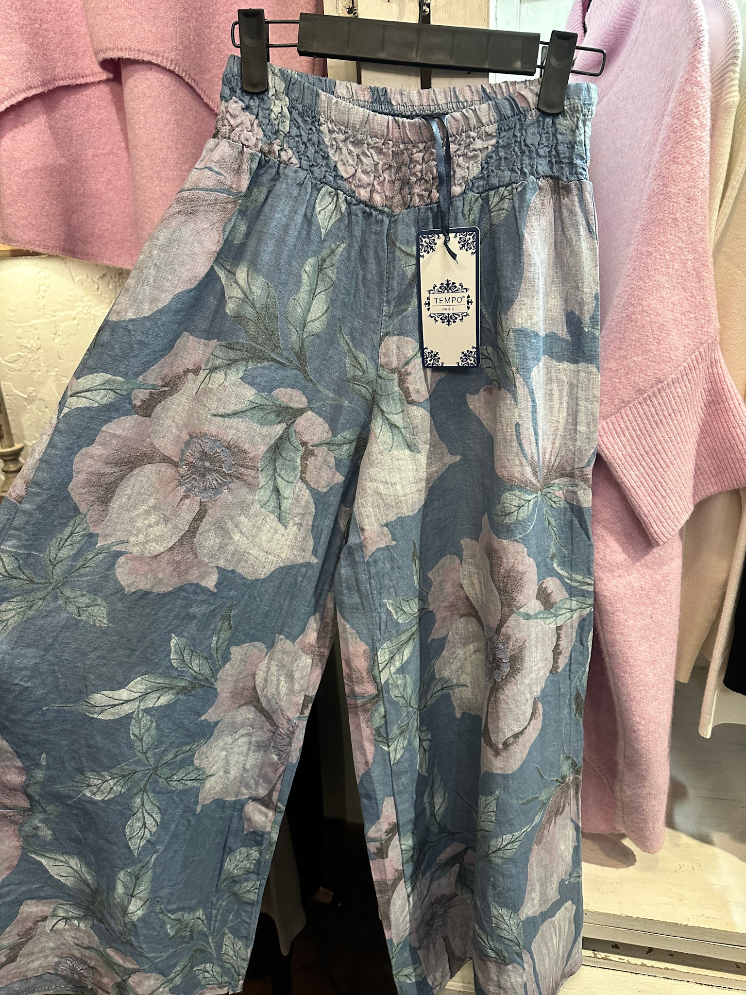 Tempo Paris Linen Floral Wide Leg Pant By: Tempo Paris