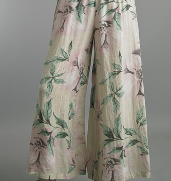 Tempo Paris Linen Floral Wide Leg Pant By: Tempo Paris (2-Colors)