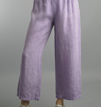 Tempo Paris Lavender Crop Linen Pants by Tempo Paris