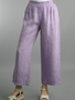 Tempo Paris Lavender Crop Linen Pants by Tempo Paris