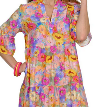 Sunflower Petals Bell Sleeve Dress By: Lior