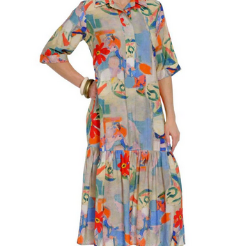 Watercolor Bouquet Long Dress By: Lior Paris