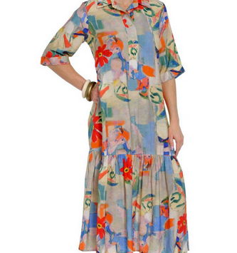 Watercolor Bouquet Long Dress By: Lior Paris