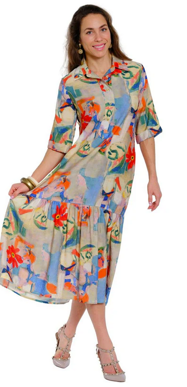 Watercolor Bouquet Long Dress By: Lior Paris